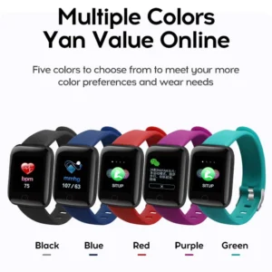 116 Plus Digital Smart Watch 1.3 Inch Color Screen Waterproof Sports Bluetooth Heart Rate Fitness Activity Tracker Smart Watch